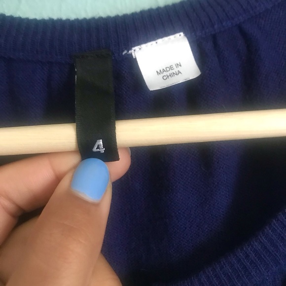 Navy Blue Leopard Print Button Front Cardigan H&M size 4 - Picture 4 of 5